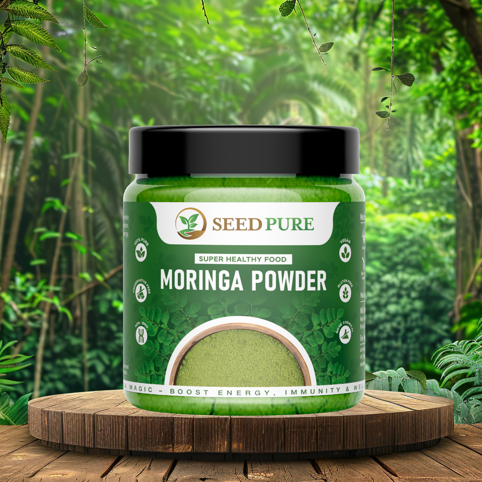 Seedpure Organic Moringa Powder 150g | From Pure Drumstick Leaves | Gives Natural Energy & Nutrients Superfood