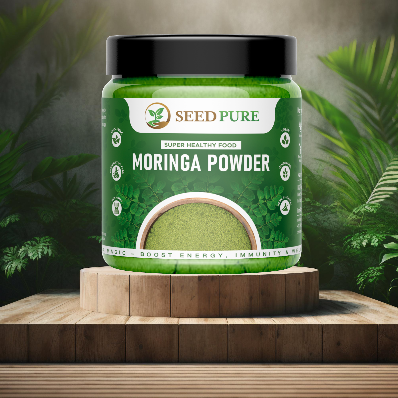 Seedpure Organic Moringa Powder 250g | From Pure Drumstick Leaves | Gives Natural Energy & Nutrients Superfood
