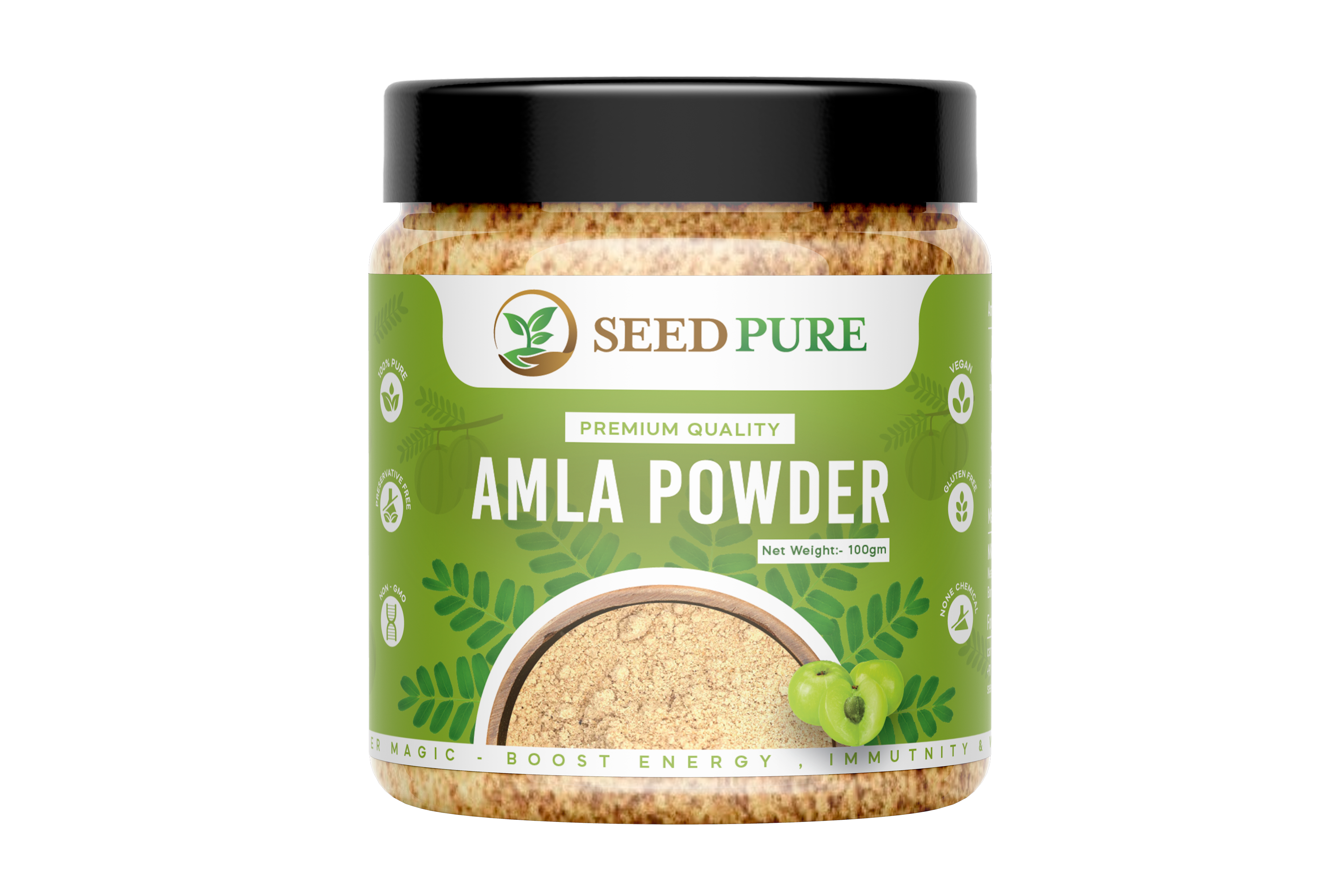 Seedpure Organic Amla Powder for Eating & Hair Growth | Gooseberry Superfood for Skin Glow, Immunity, Weight Loss & Drinking | 100g